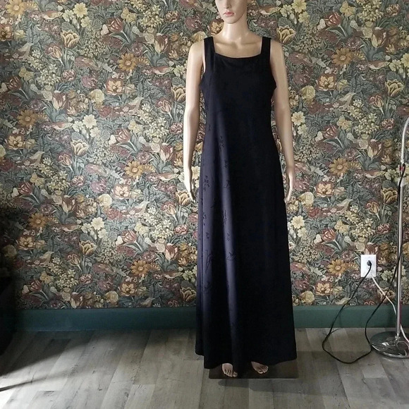 Terra Nostra black  slinky maxi dress from 90s - Picture 1 of 6